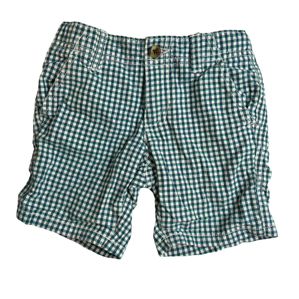 Crazy 8 Green Check Shorts Size 2T